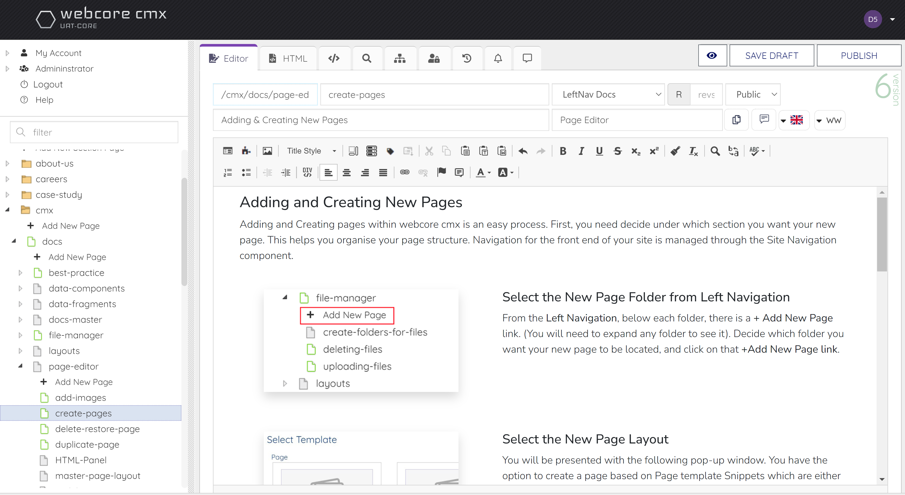 webcore cmx smart portal editor