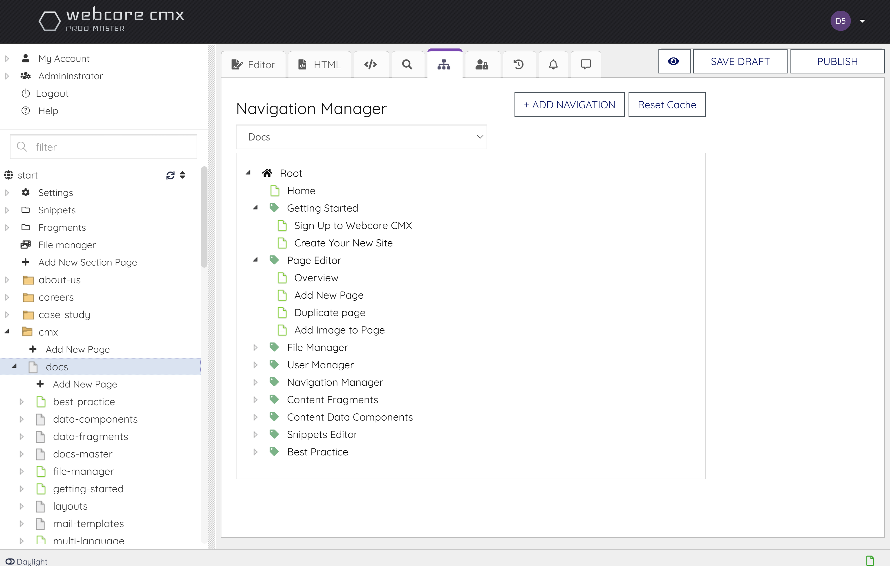 webcore cmx smart portal editor