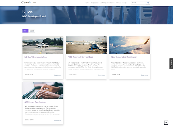 Webcore NDC Developer Portal Pro News